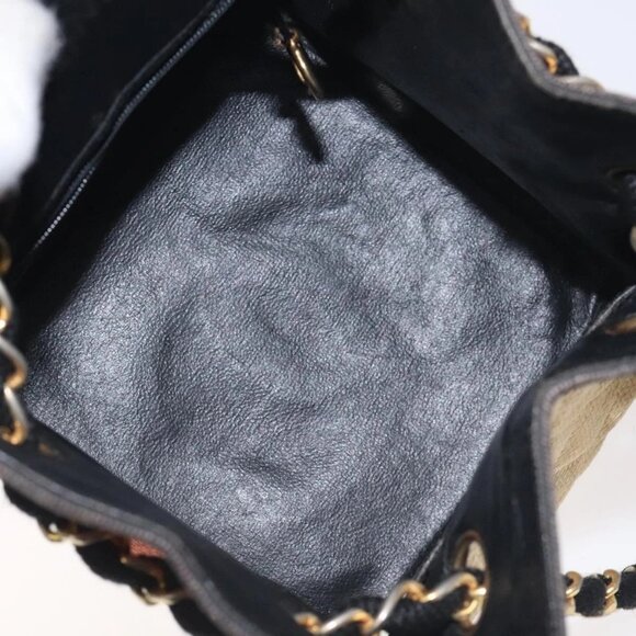 CHANEL Matelasse Chain Hand Bag Raffia Orange Gold CC Auth 130503 - Picture 9 of 15